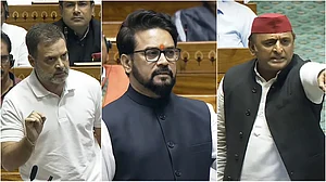 PTI : L-R: Rahul Gandhi, Anurag Thakur, Akhilesh Yadav |